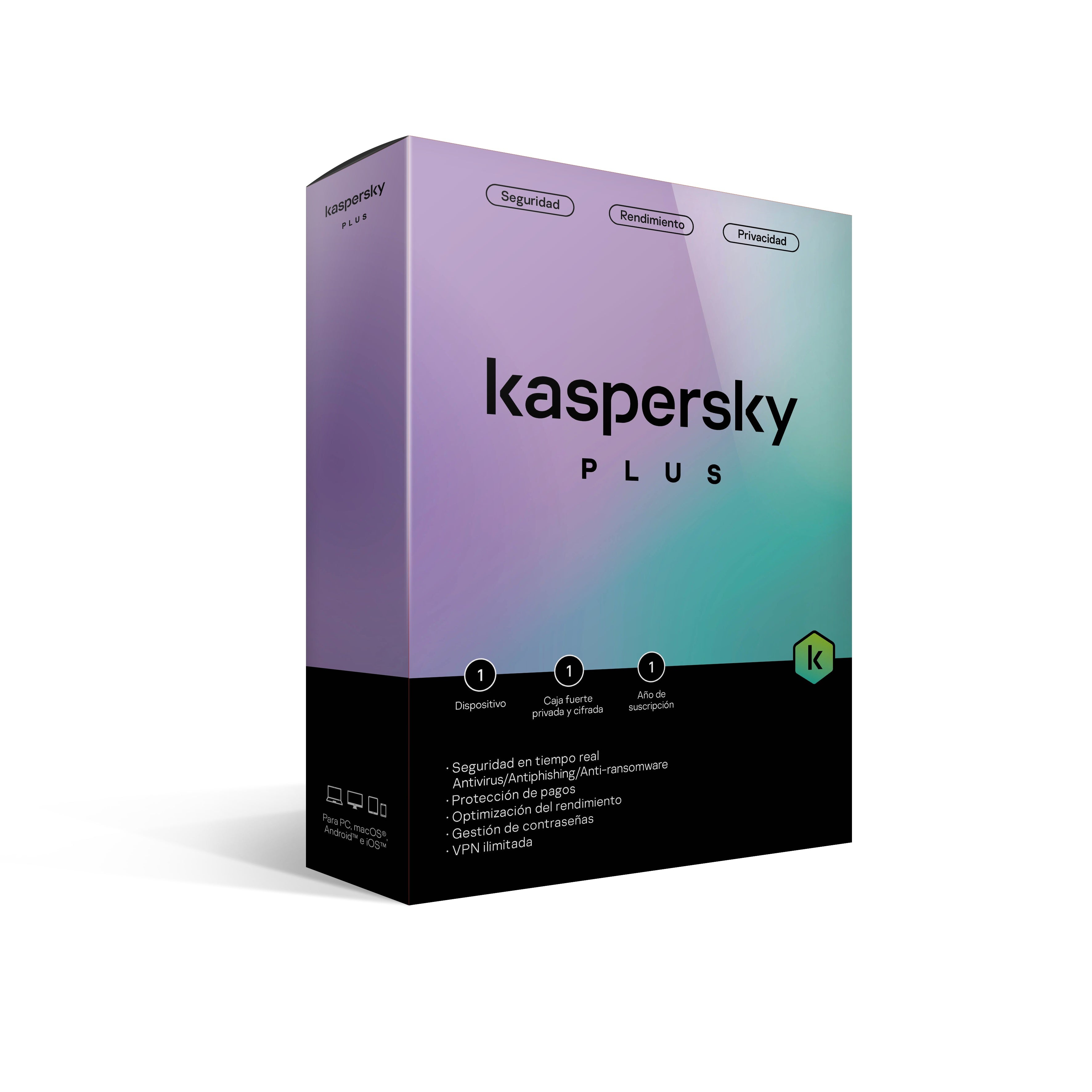 Kaspersky Plus 1 Dispositivo 1 Año (Internet Security) - Kaspersky Plus 1 Dispositivo 1 Año (Internet Security) -